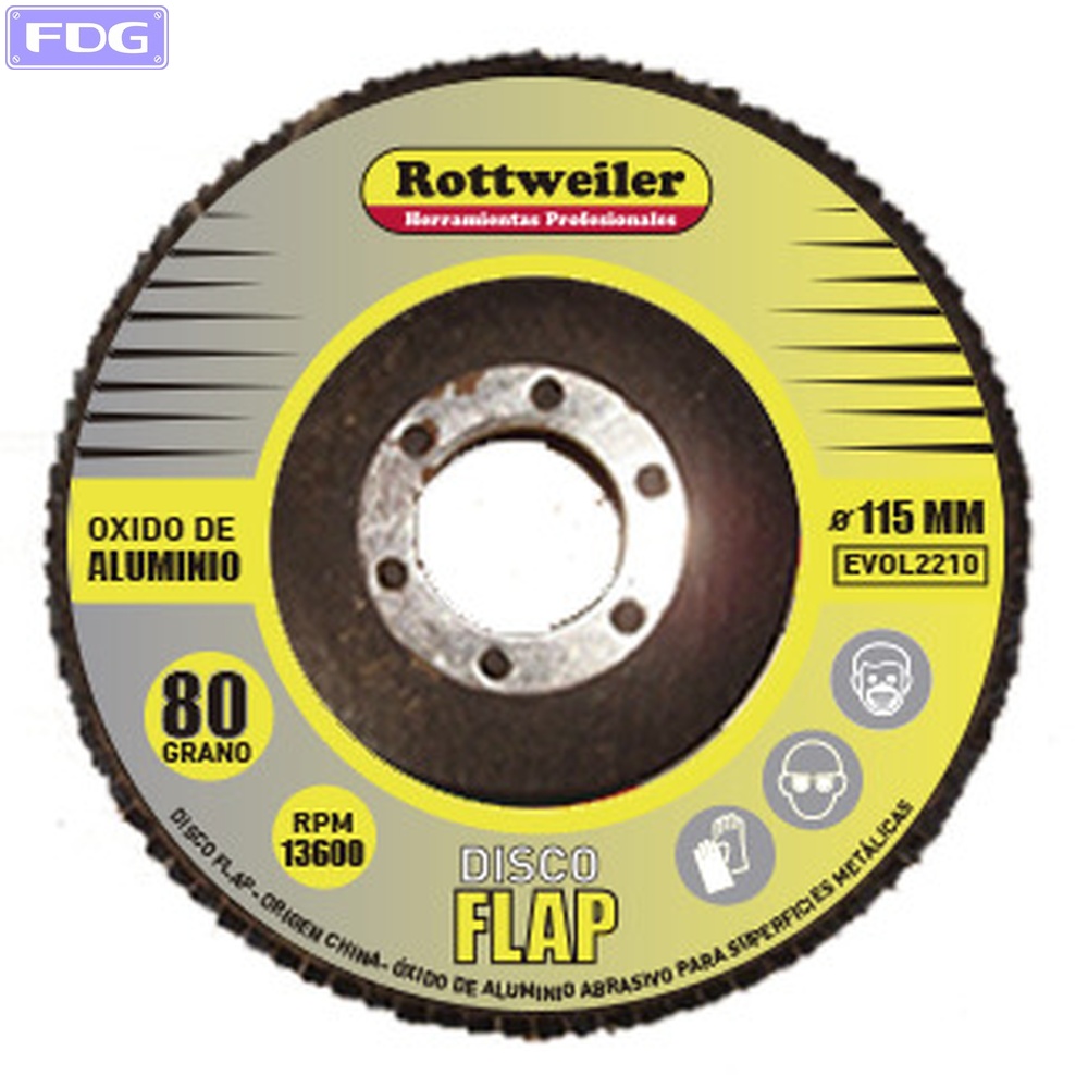 Disco FLAP Oxido de Aluminio 115 mm - G: 80 (C X 10 Un.)