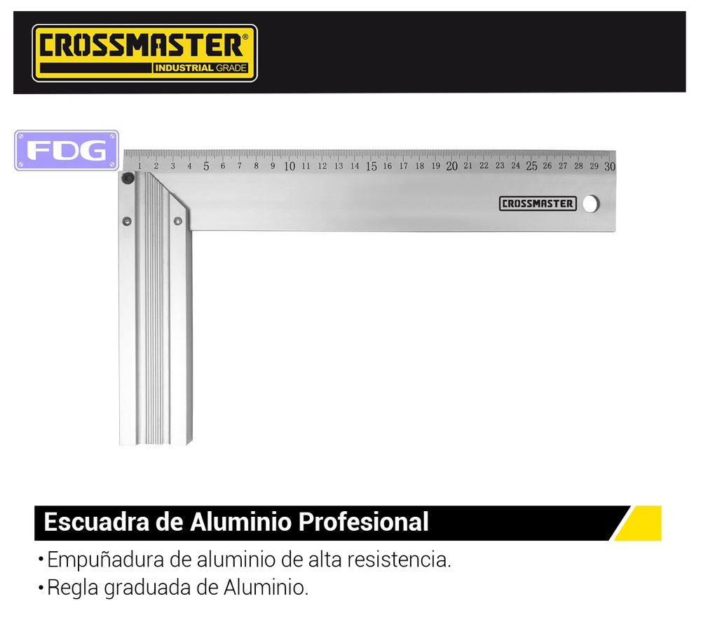 ESCUADRA ALUM. PRO. 300mm 12&quot; CROSS