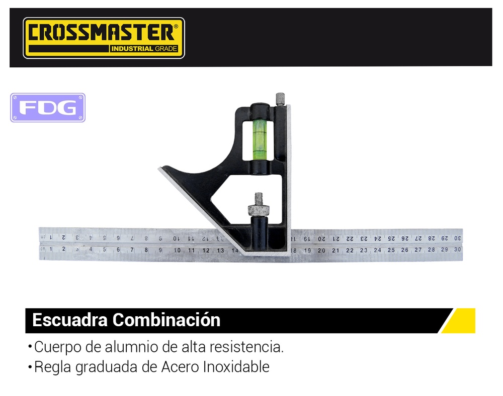 ESCUADRA COMBINACION 12&quot;300mm CROSS