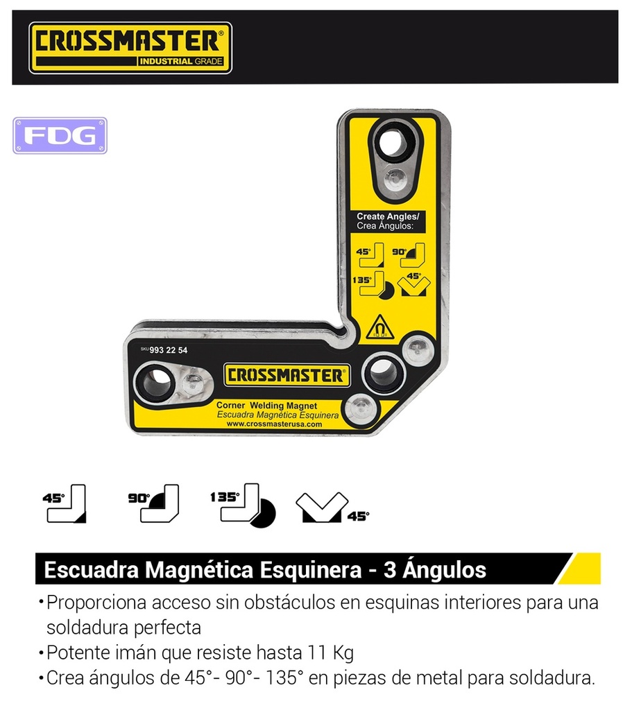 ESCUADRA MAGNETICA ESQUIN.3 ANG