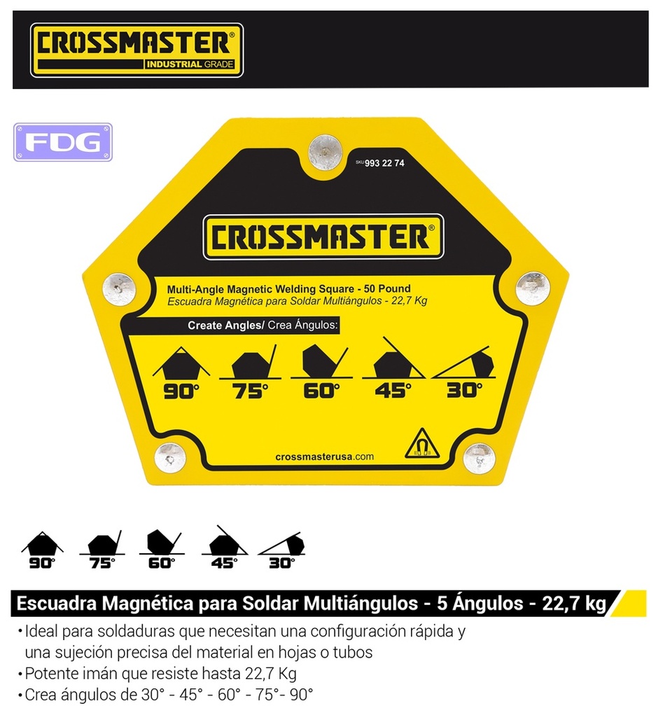 ESCUADRA MAGNETICA MULTIANGULO 23Kg