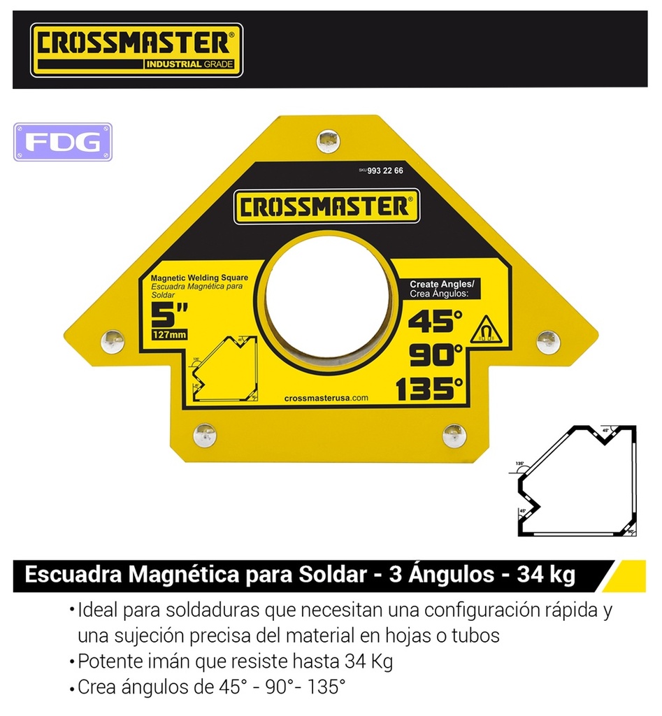 ESCUADRA MAGNETICA SOLDAR 5" 34Kg