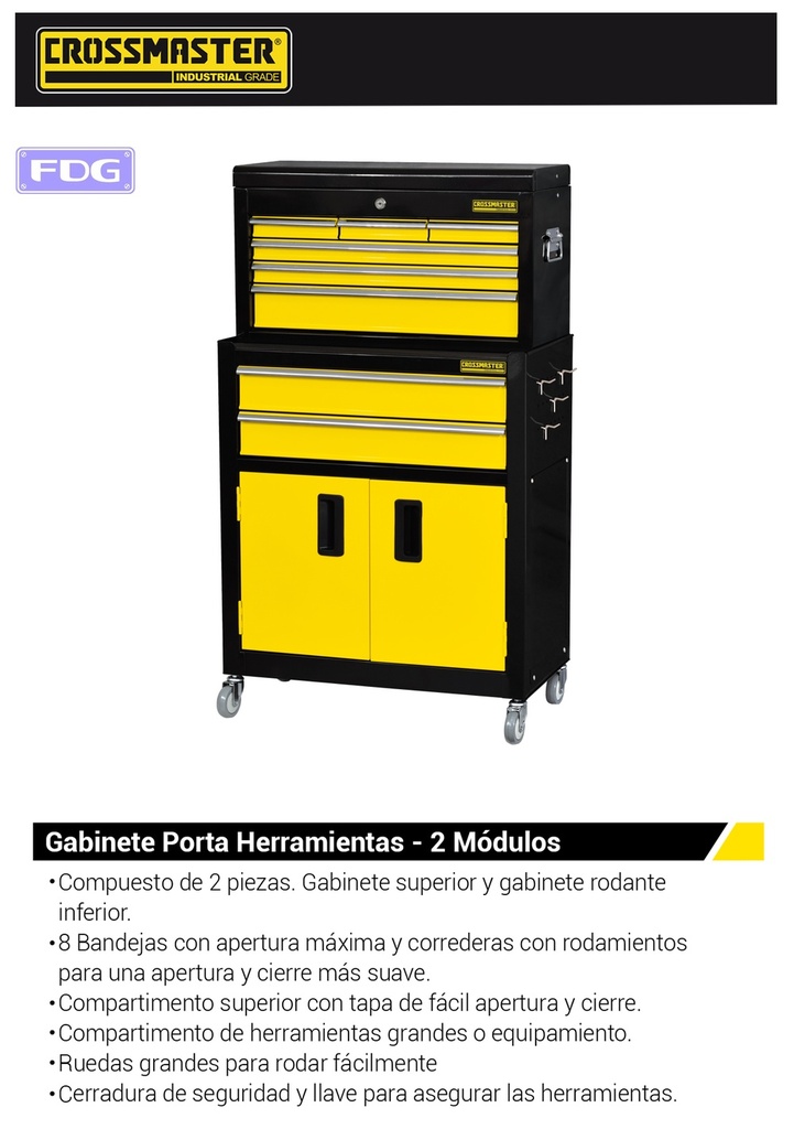 GABINETE RODANTE MET 2 en 1 - 616 x330 x 1.082mm CROSS