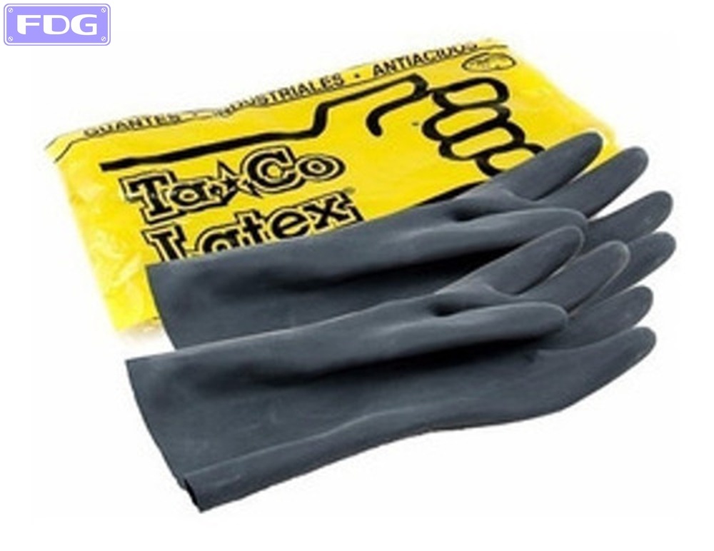 Guante Latex Largo Negro Talle: 9 x 35 cm  "Tacolatex"