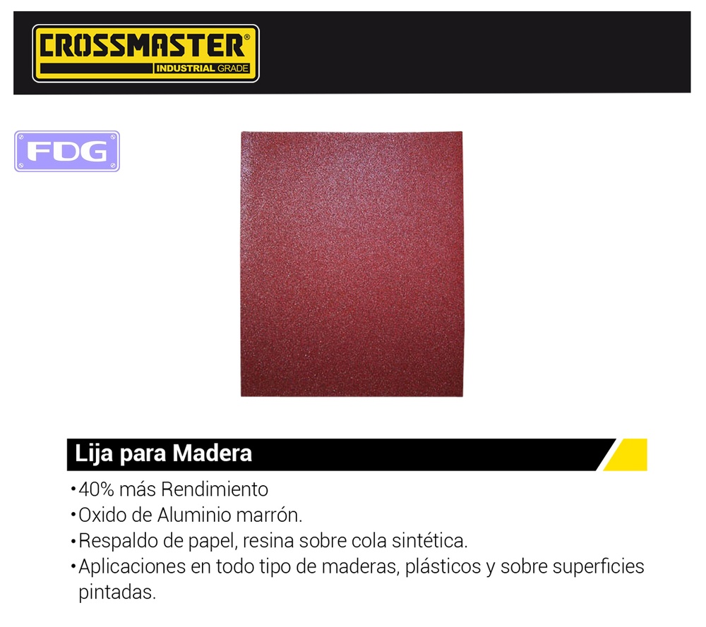 LIJA P/MADERA G:40-PACK25u-CROSS