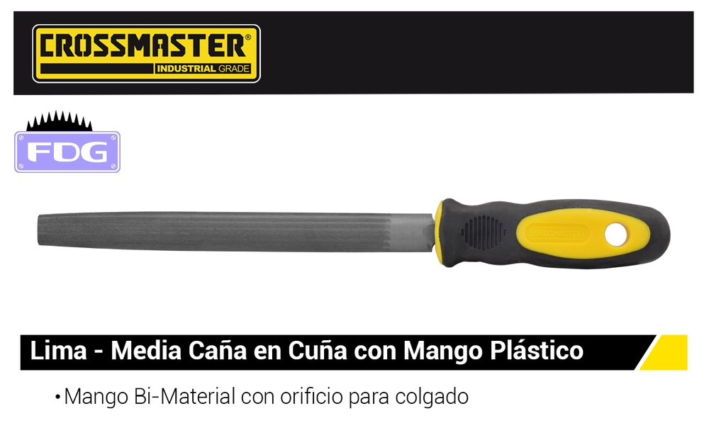 LIMA MED.CAÑA CROSS 8" BAST C/M (Caja x 10uni)