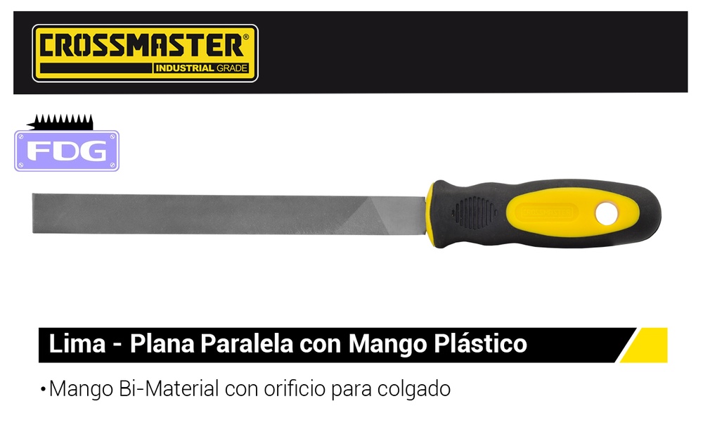 LIMA PARALELA CROSS 8" MEDIA C/M (Caja x 10uni)