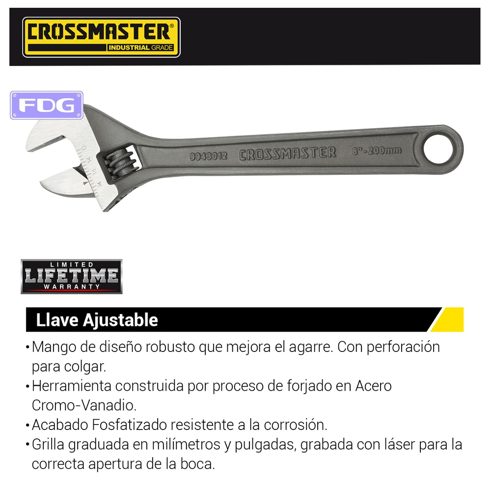 LLAVE AJUST. CROSS. 6&quot;  - 152mm