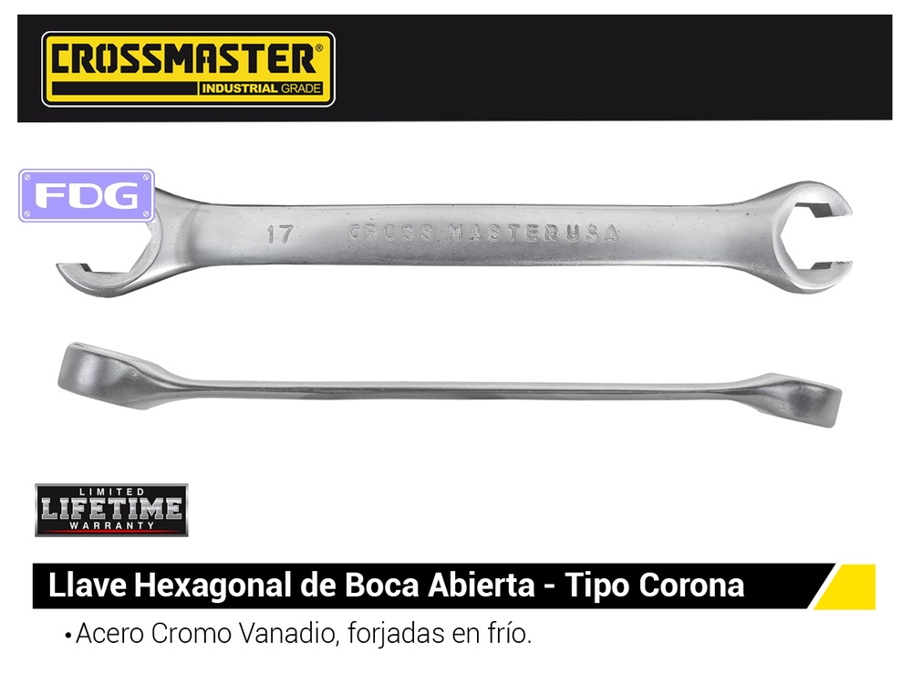 LLAVE BOCA ABIERTA-CORONA CR15-17mm