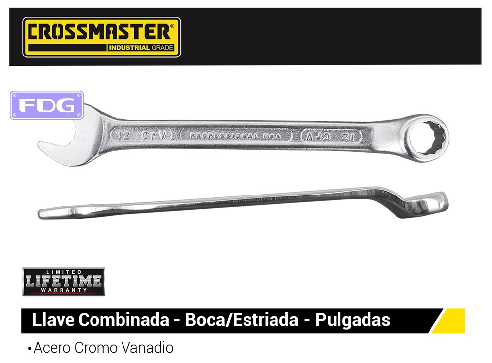 LLAVE COMB/BOC/ESTR. 15/16&quot; L:303mm &quot;Crossmaster&quot;