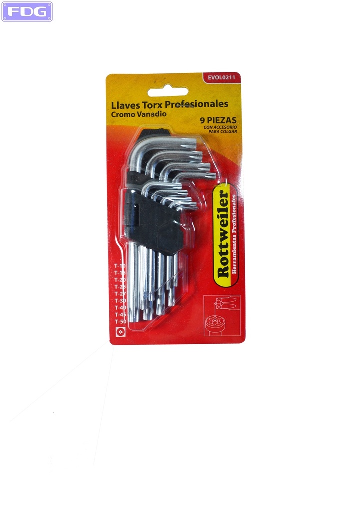 LLAVES TORX EN JUEGO DE 9 PIEZAS 