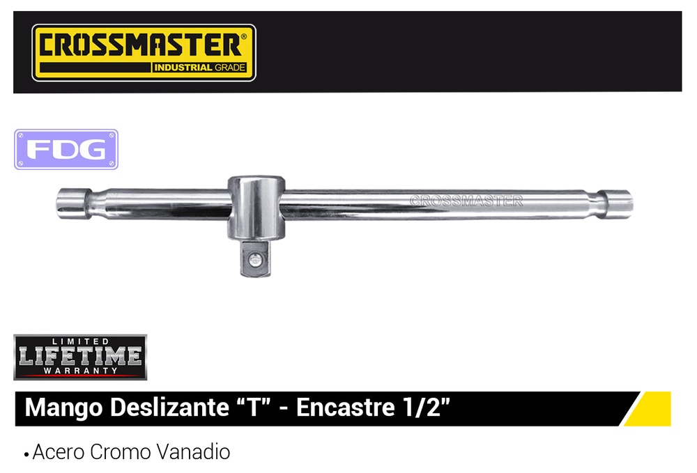 MANGO DESLIZANTE "T" 1/2x 254mm