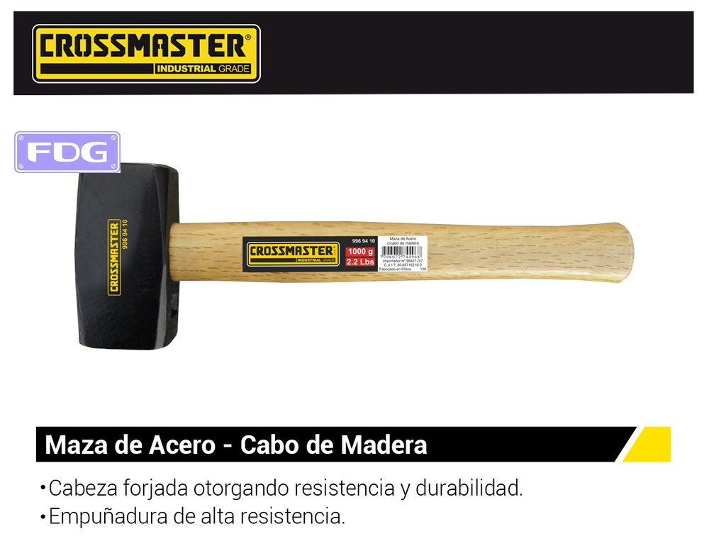 MAZA ACERO CROSS PROF 1000g C/CABO