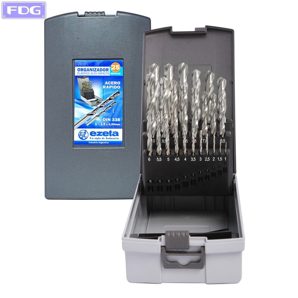 Mechas Acero Rapido Set x 25 Pzs 1-13 mm "Ezeta"