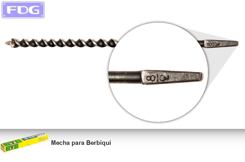 Mecha P/Taladro Mano c/ Cabeza Larga 1/4" |Caja x12 "BYB"