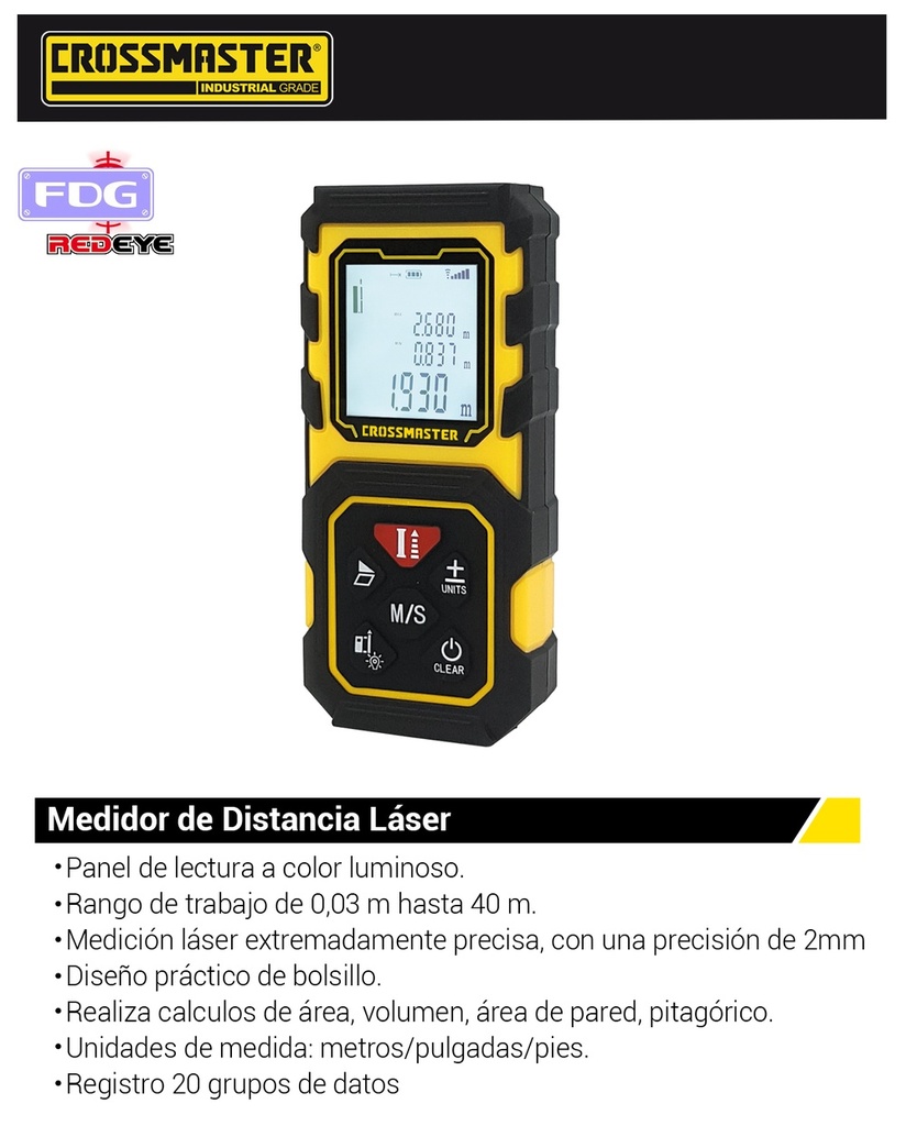 MEDIDOR DISTANCIA LASER 40m CROSS *