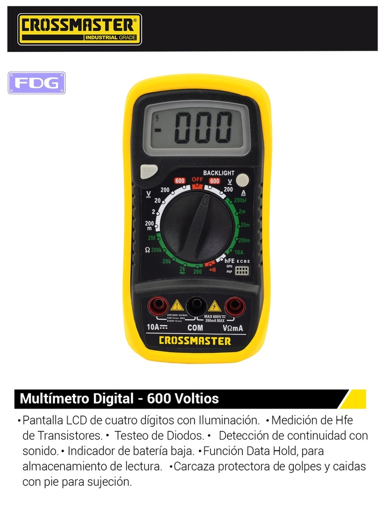 MULTIMETRO DIGITAL 200-600V CROSS*