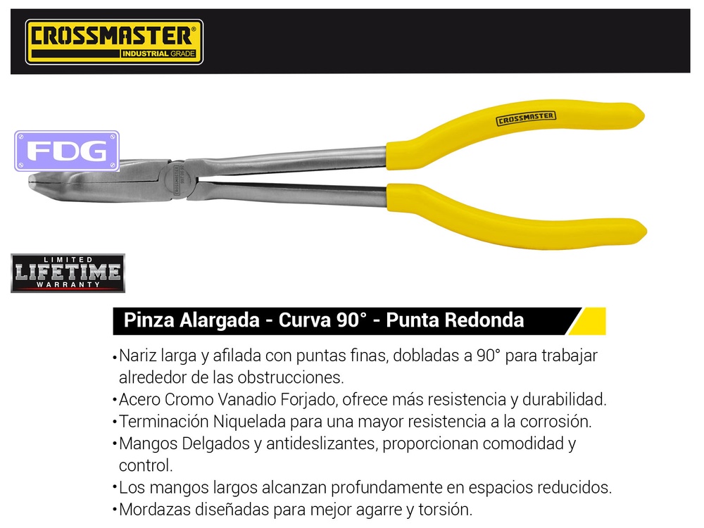 PINZA ALARGADA P. REDONDA CURVA 11&quot;