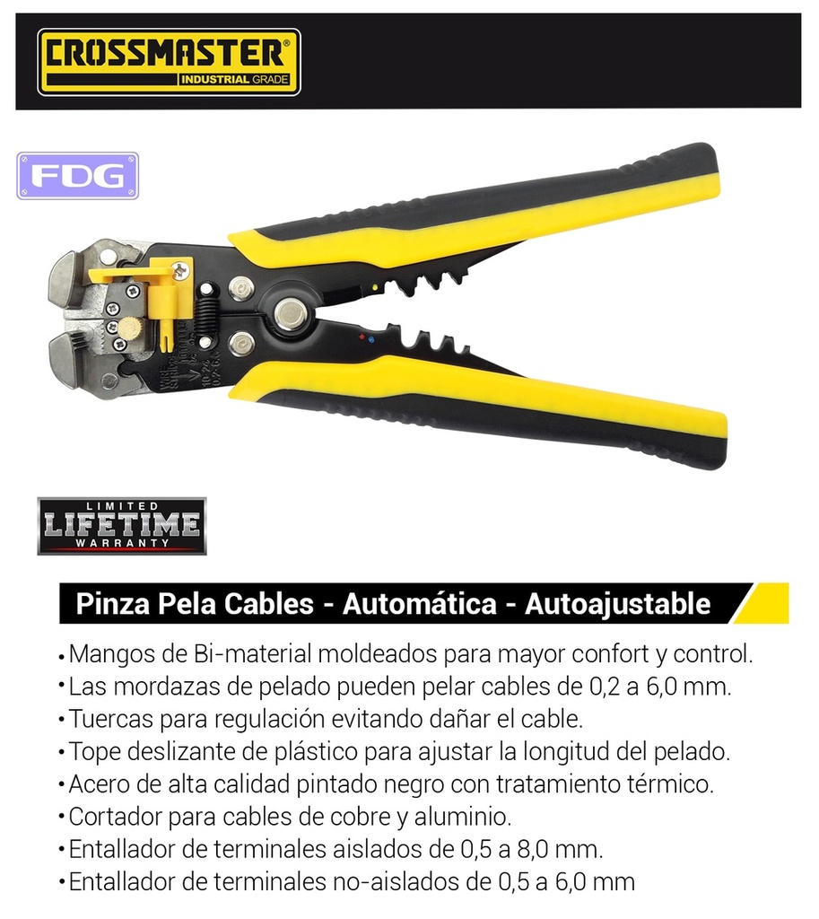 PINZA PELACABLE AUTOMATICA 8" CROSS