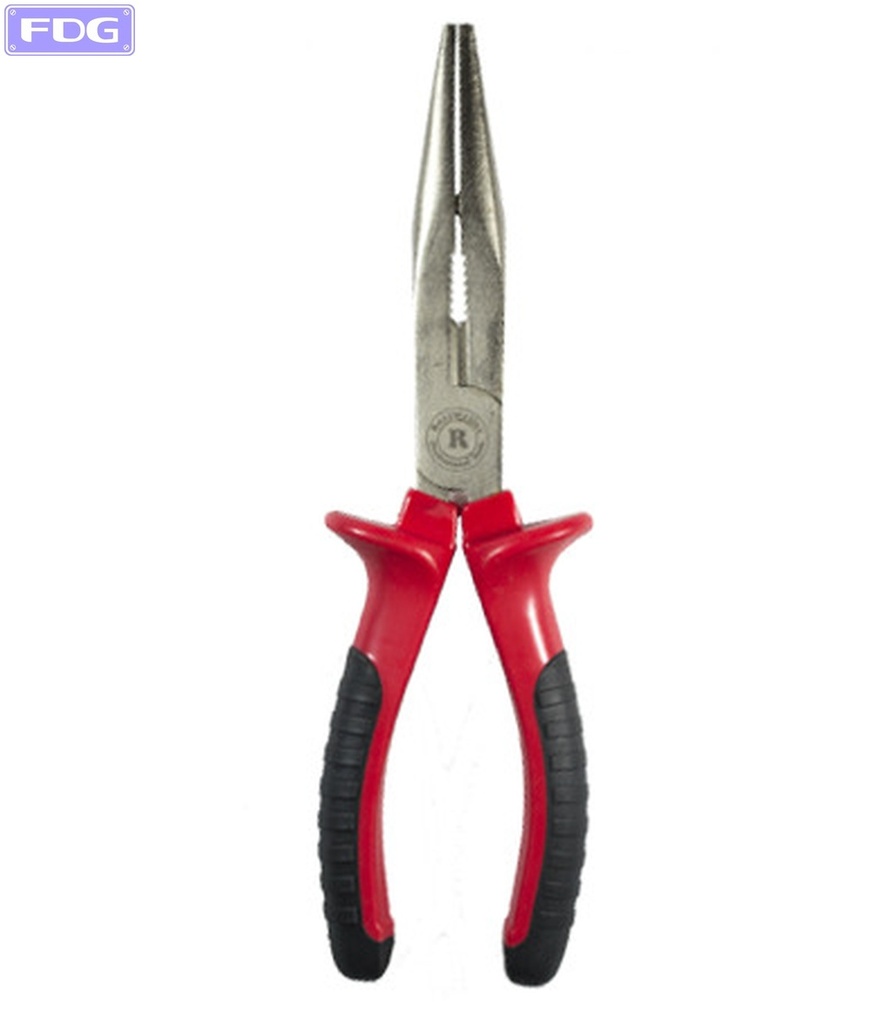 Pinza punta media caña recta aislada c/tope 8" 