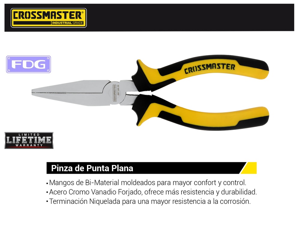 PINZA PUNTA PLANA PROF.CROSS  6&quot;