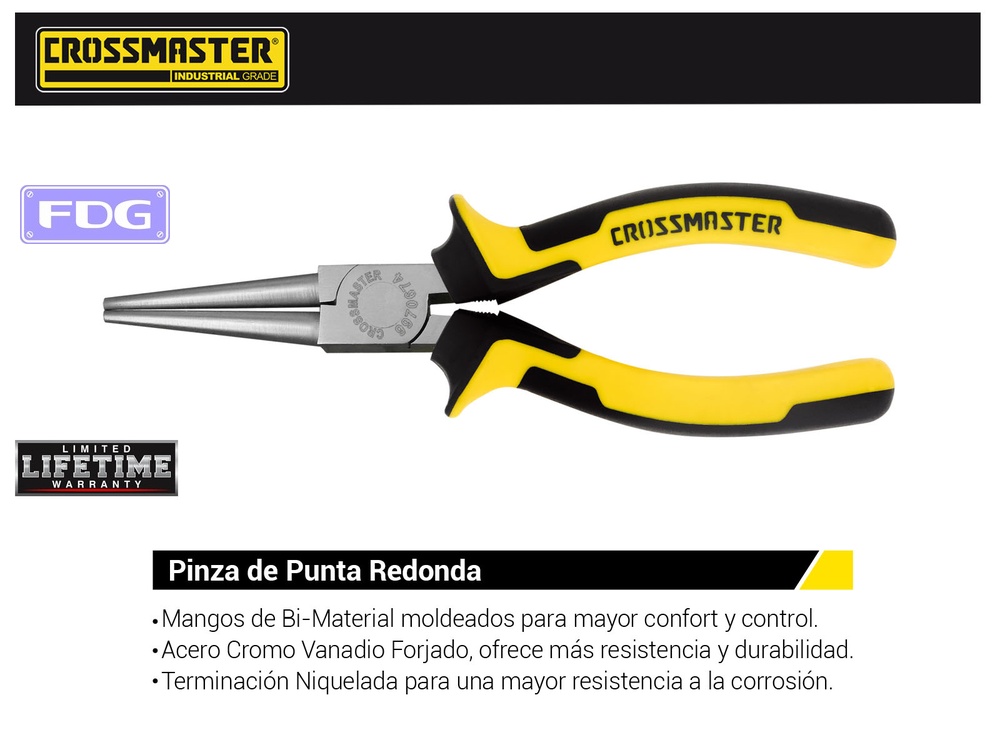 PINZA PUNTA REDONDA PROF.CROSS. 6&quot;