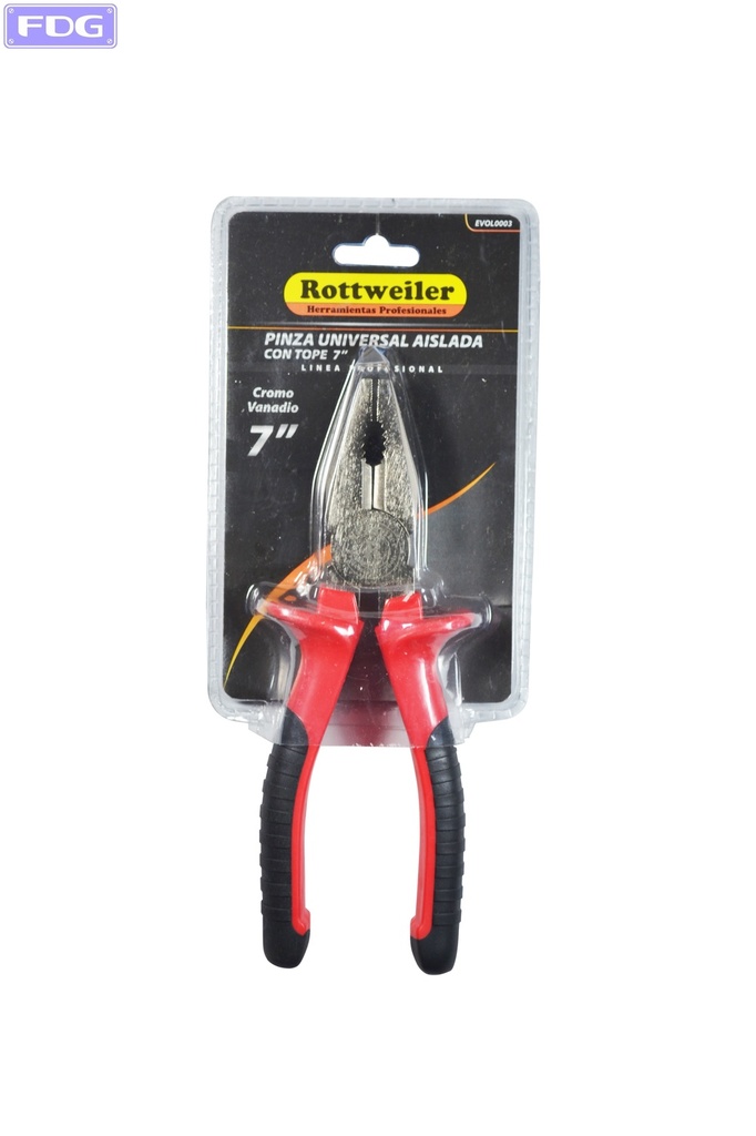 Pinza universal aislada con tope de 7&quot; satina