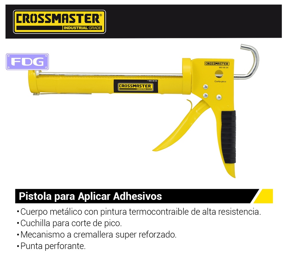 PISTOLA MET APLICA ADHESIV 9&quot; CROSS