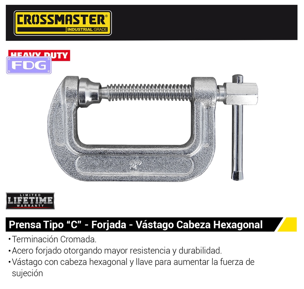 PRENSA &quot;G&quot; PROF. 2&quot; L=51 mm CROSS