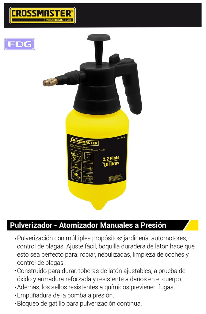 PULVERIZADOR MANUAL 1 Ltrs CROSS 