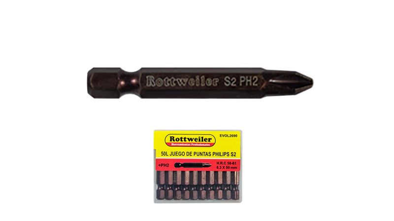 PUNTAS PHILLIPS PH2 X 50 MM. S2 (Precio x 10U)