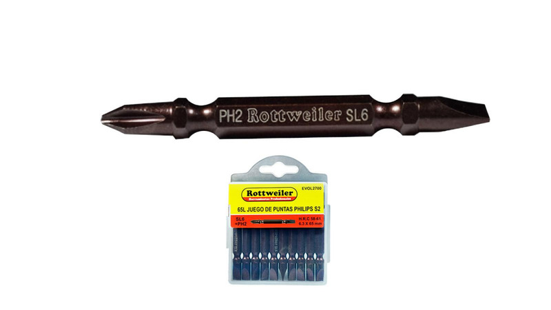 PUNTAS PHILLIPS PH2 Y PLANO 6.3 X 65 MM. S2 (BLISTER X 10)  