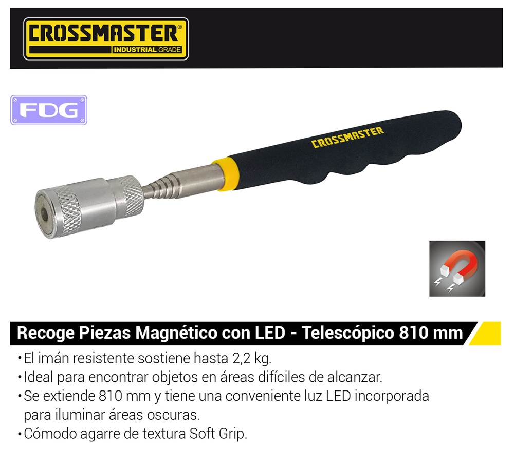 RECOGE PIEZA MAGN. LED T. 190-810mm