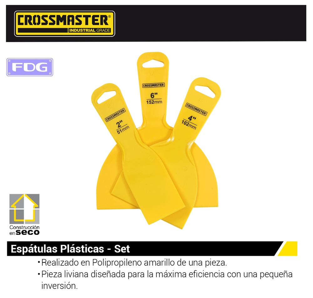 SET ESPATULAS PLASTICAS x3 CROSSM