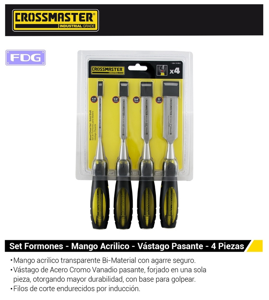 SET FORMON 4 UNID. VASTAGO PASANTE 