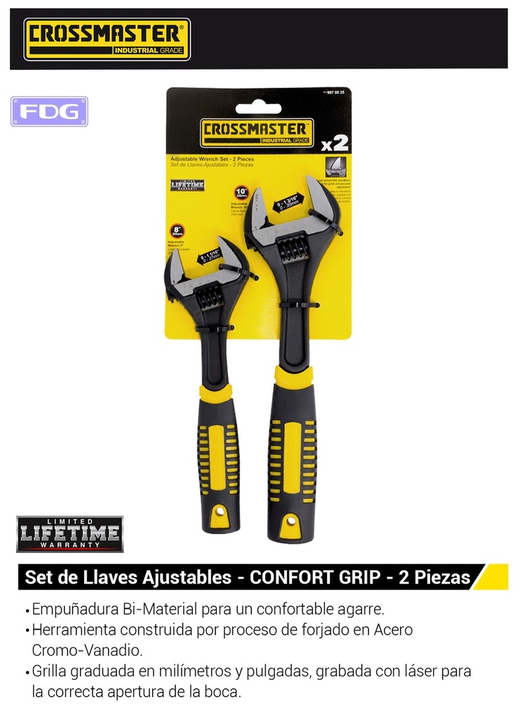 SET LLAVES AJUST &quot;CONFORT GRIP&quot; 2 PC