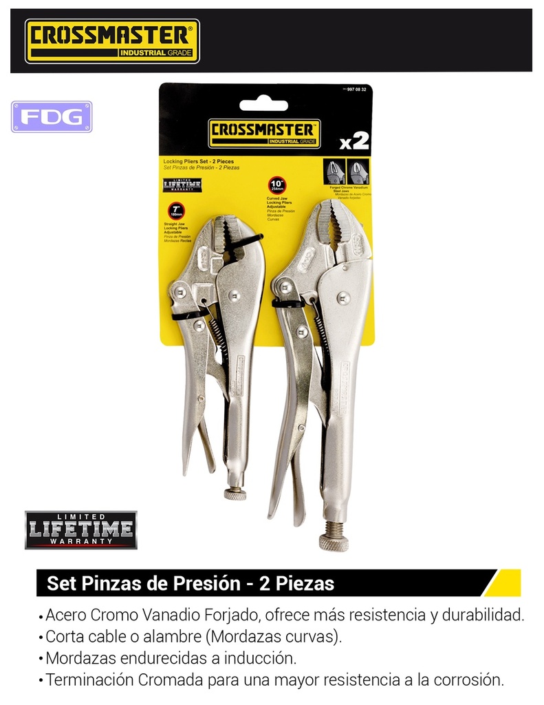 SET PINZA DE PRESION - FORTE 2 PCS