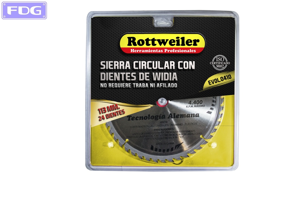 Sierra circular c/dientes de widia 113 mm. x 24 d.