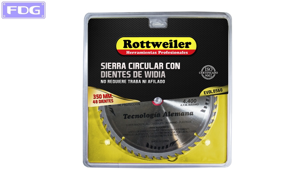 Sierra circular c/dientes de widia 350 mm x 48 d.