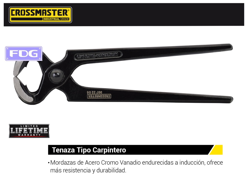 TENAZA CARPINTERO PROF. CROSS. 8"