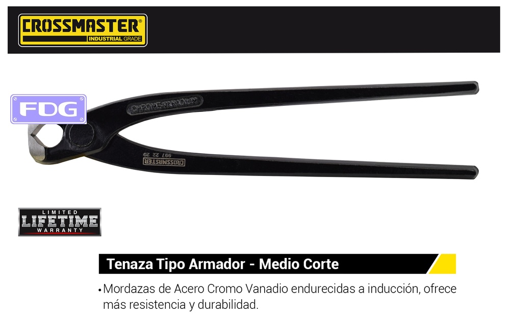 TENAZA 1/2 CORTE ARMADOR PRO CROS 9&quot;