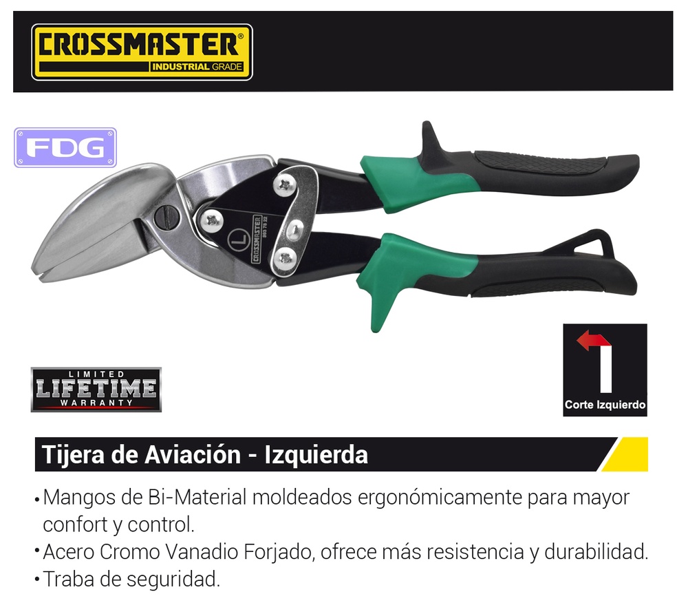 TIJERA DE AVIACION IZQUIE 10&quot; CROSS