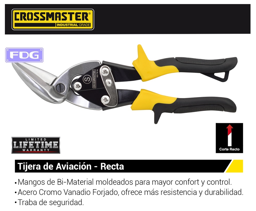 TIJERA DE AVIACION RECTA 10&quot; CROSS