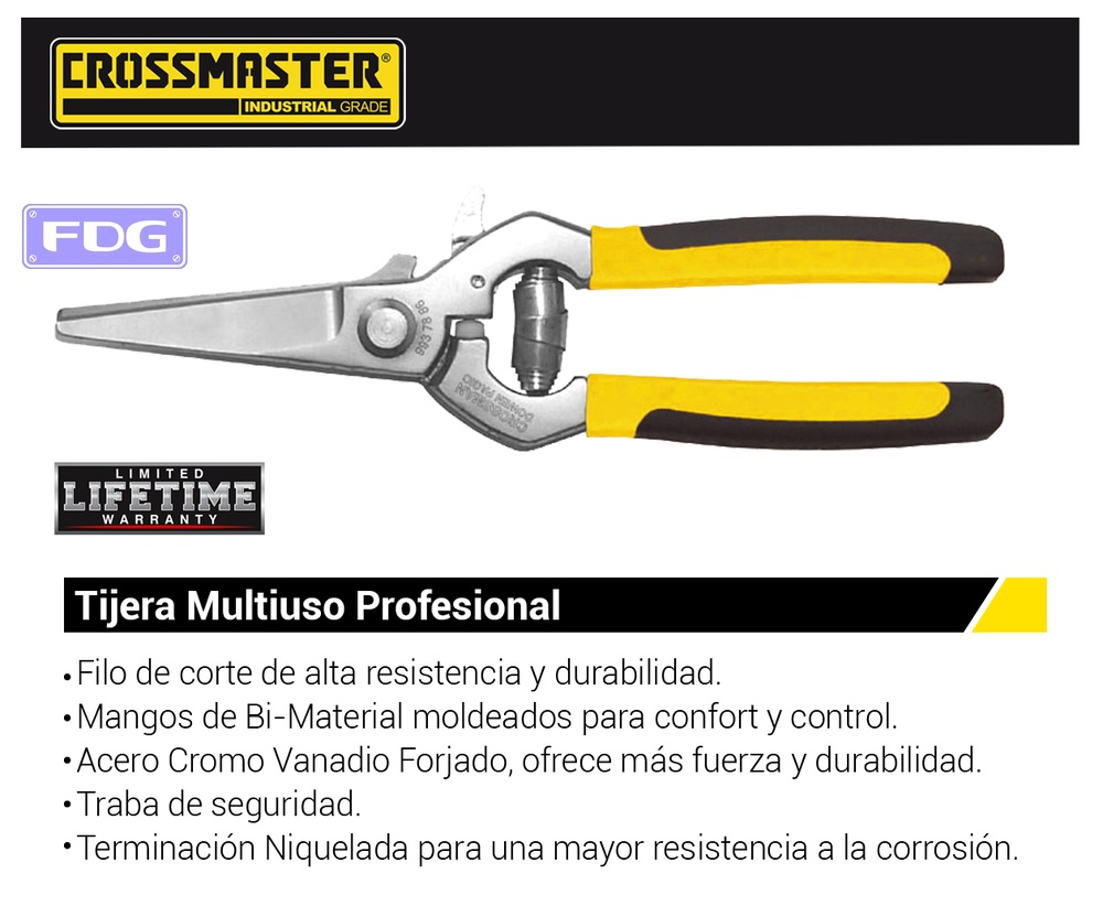 TIJERA MULTIUSO RECTA 8" CROSS