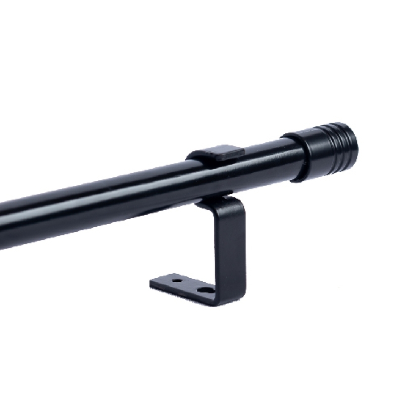 Barral de Metal Andino Negro x 2,00 m S/Arg. - Con Soporte p/Pared, Terminal Plastico, Tornillos y Tarugos.