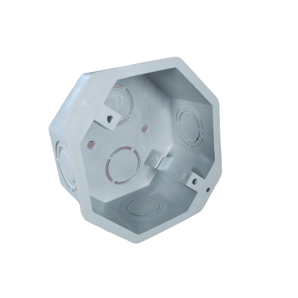 Caja PVC Octogonal para Embutir color Gris Claro