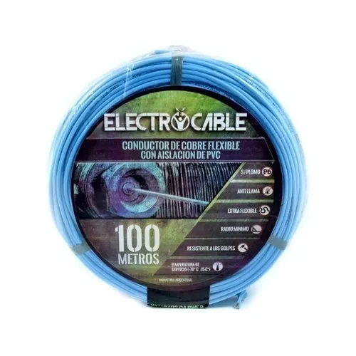 Cable Unipolar 4 mm Celeste (Rollox100m) "ELECTROCABLE" 