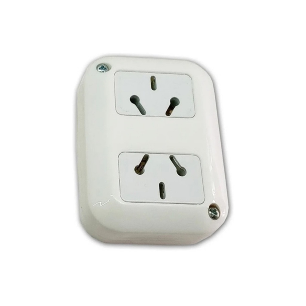 Modulo p/ Exterior 2 Tomacorrientes BiNorma Blanco &quot;TAAD&quot;