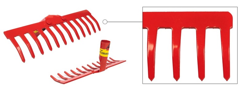 RASTRILLO DE ACERO CARBONO PROFESIONAL DE 12 DIENTES SIN CABO