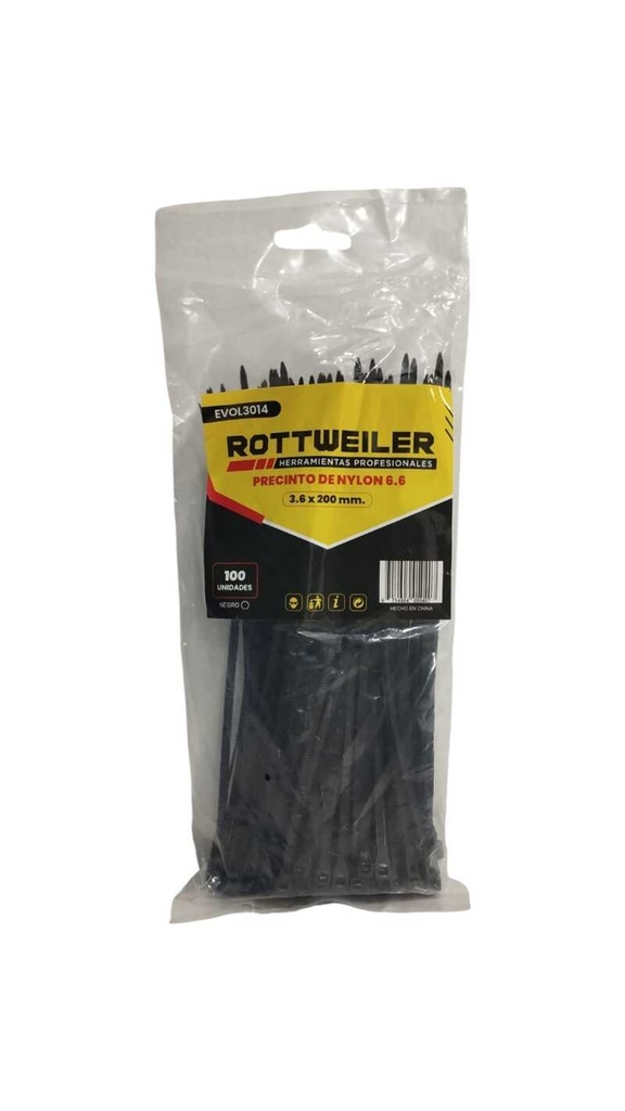 Precinto Nylon Negro 2,5 x 100 mm "Rottweiler" | $ B x100u